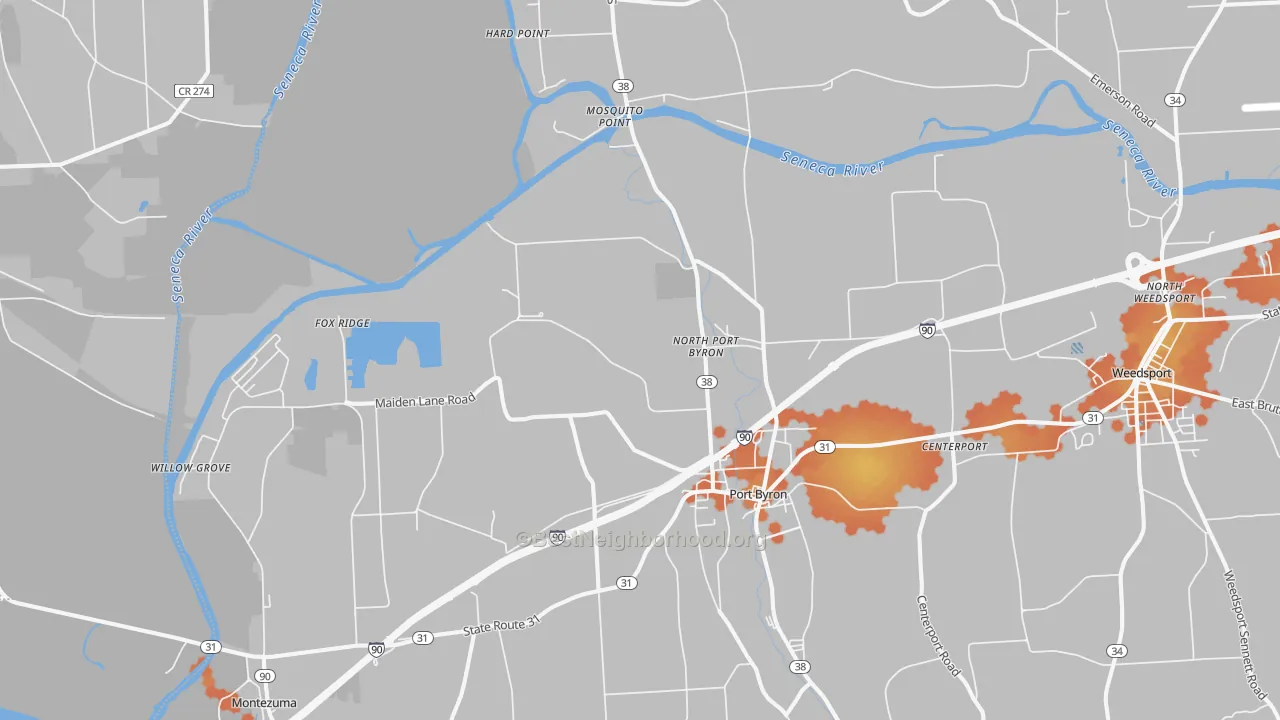 Bike Grade map of Port Byron, NY