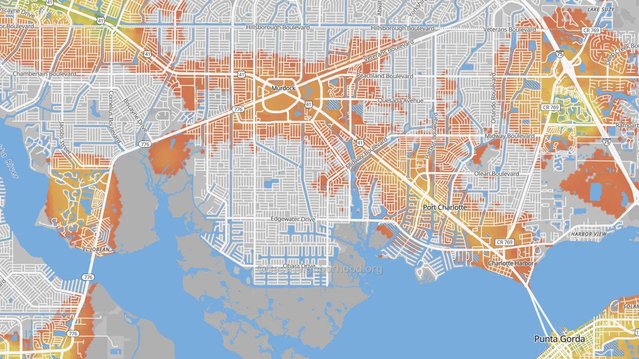 Bike Grade map of Port Charlotte, FL
