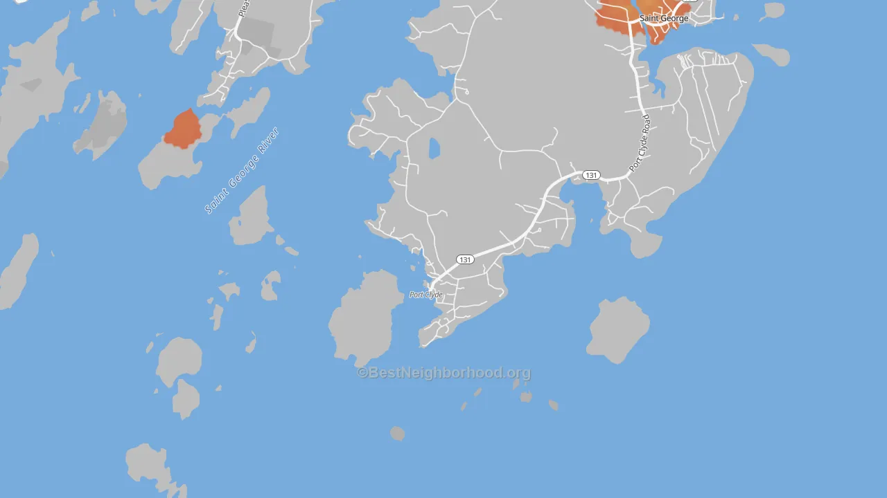 Bike Grade map of Port Clyde, ME