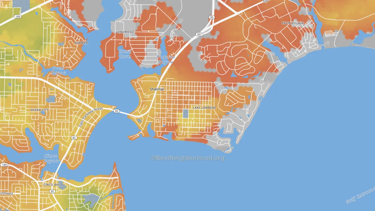 Bike Grade map of Port Dixie, Lake Lorraine, FL