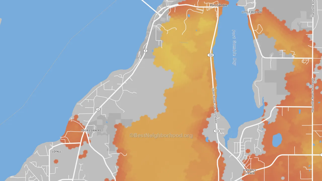 Bike Grade map of Port Gamble, WA