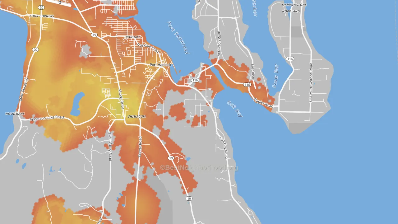 Bike Grade map of Port Hadlock, WA