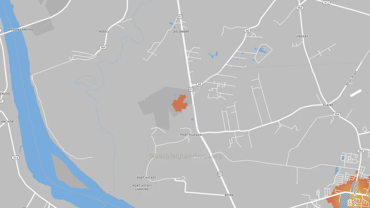 Bike Grade map of Port Hudson, LA