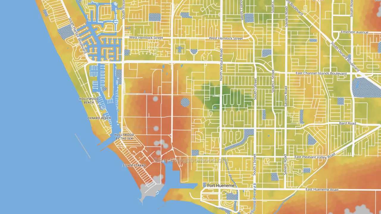 Bike Grade map of Port Hueneme Cbc Base, CA