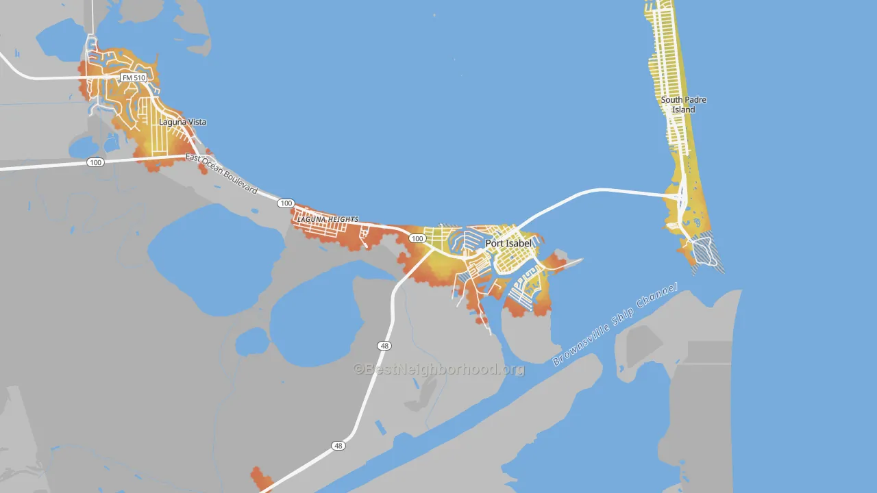 Bike Grade map of Port Isabel, TX