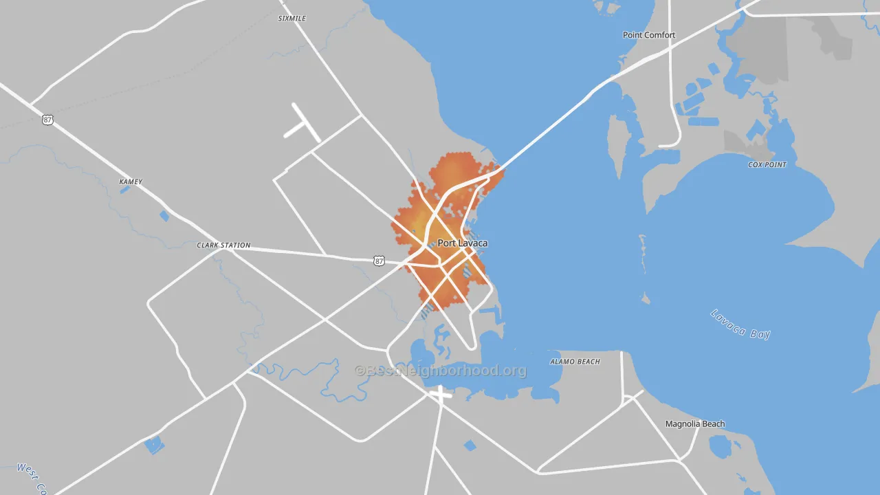 Bike Grade map of Port Lavaca, TX