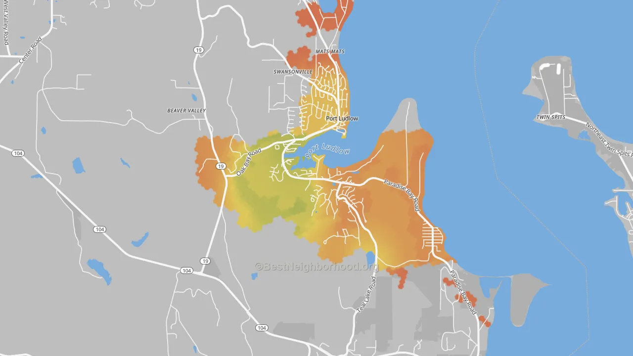 Bike Grade map of Port Ludlow, WA