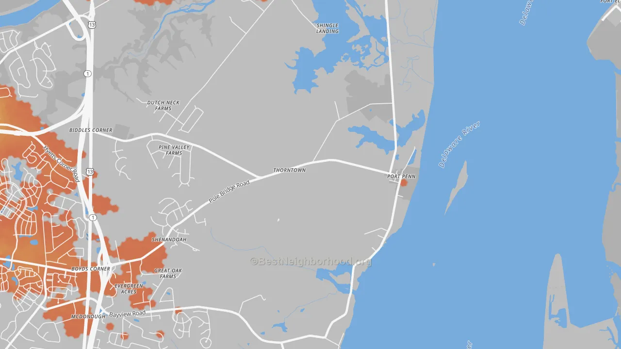 Bike Grade map of Port Penn, DE