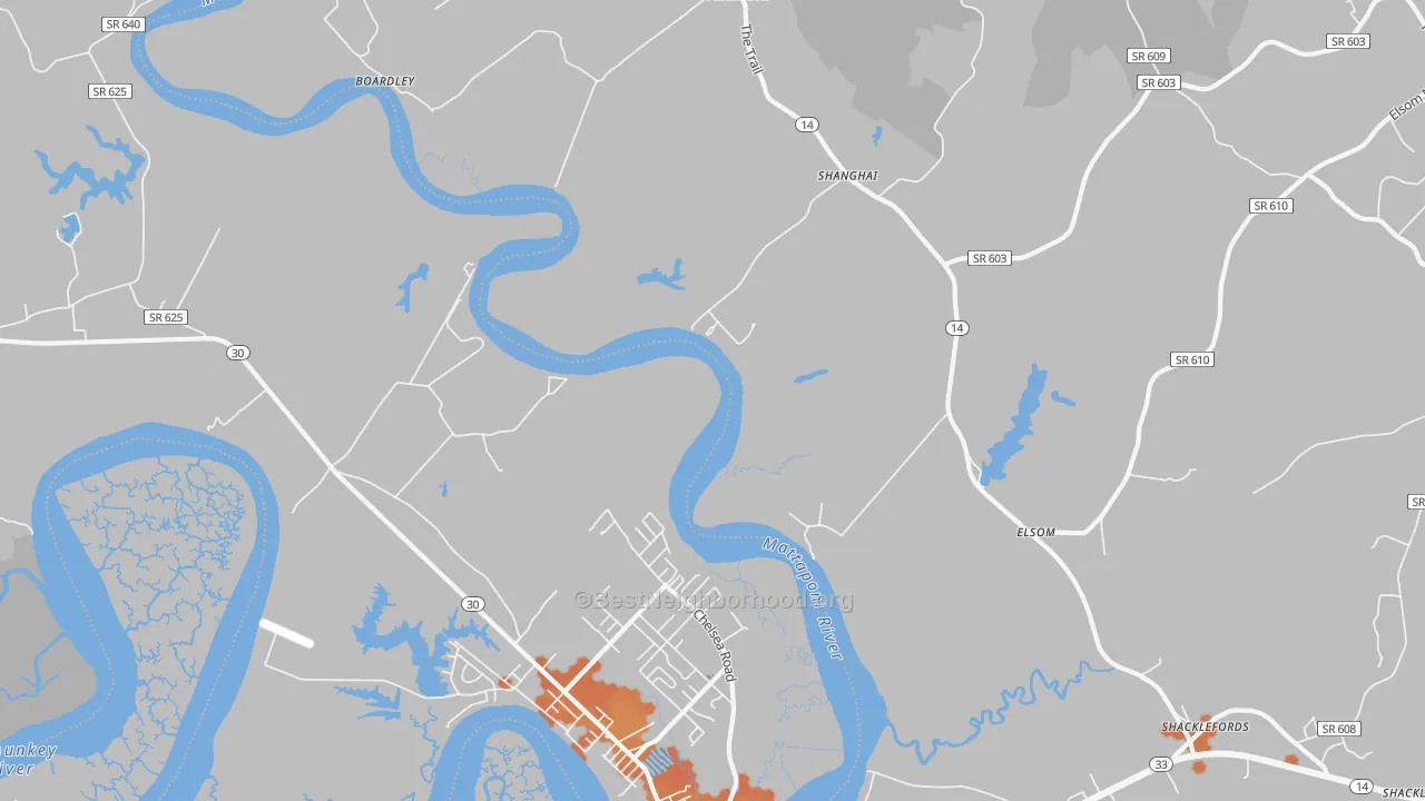 Bike Grade map of Port Richmond, VA