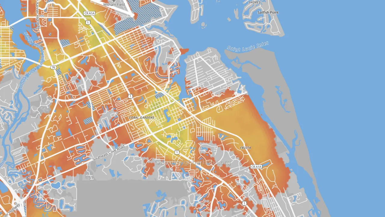 Bike Grade map of Port Salerno, FL