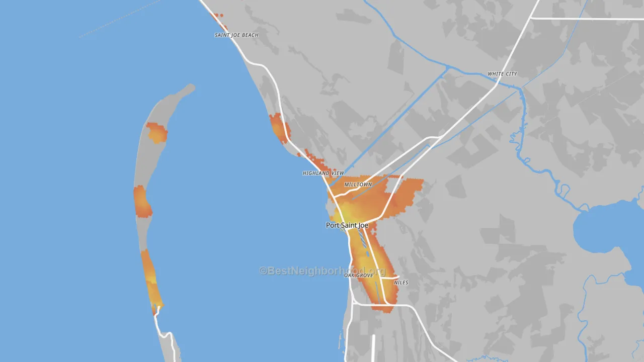 Bike Grade map of Port St. Joe, FL