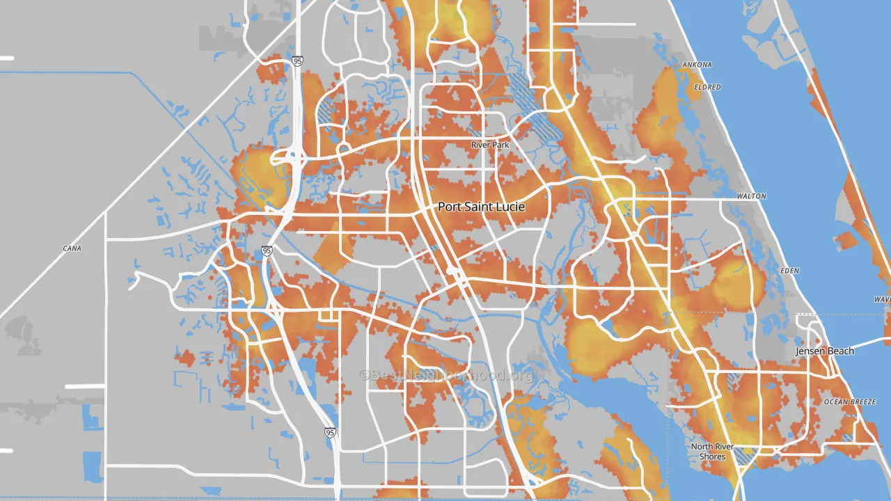 Bike Grade map of Port St. Lucie, FL