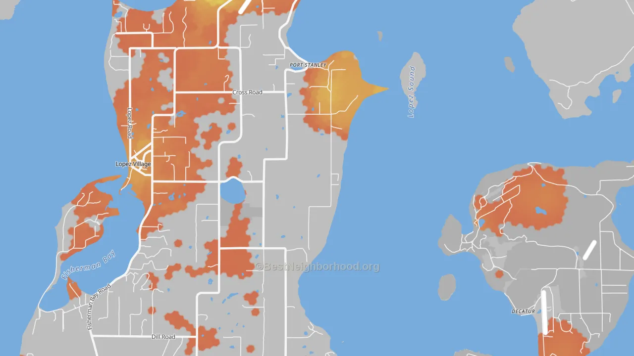 Bike Grade map of Port Stanley, WA