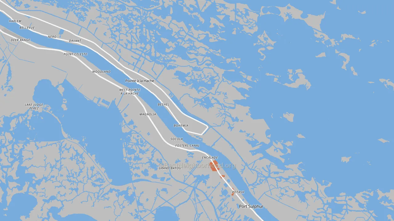 Bike Grade map of Port Sulphur, LA