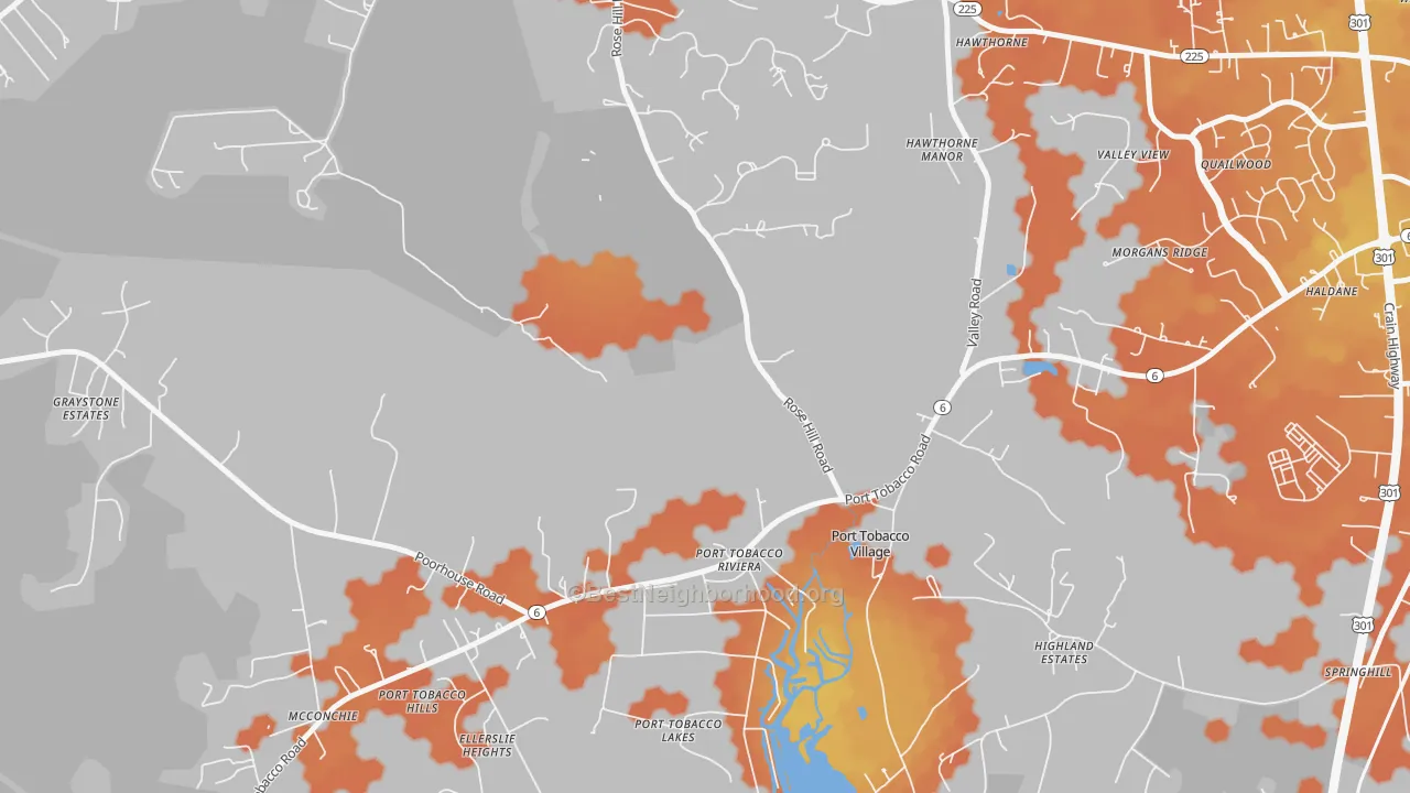 Bike Grade map of Port Tobacco Riviera, MD