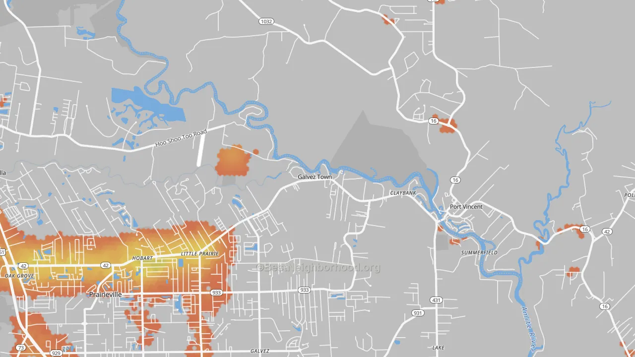 Bike Grade map of Port Vincent, LA