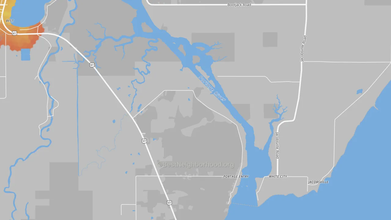 Bike Grade map of Portage Entry, MI