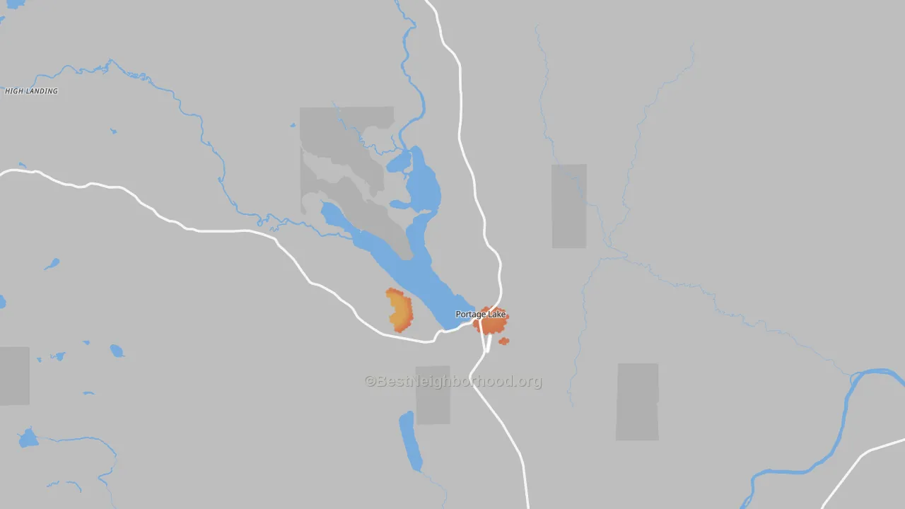 Bike Grade map of Portage, ME