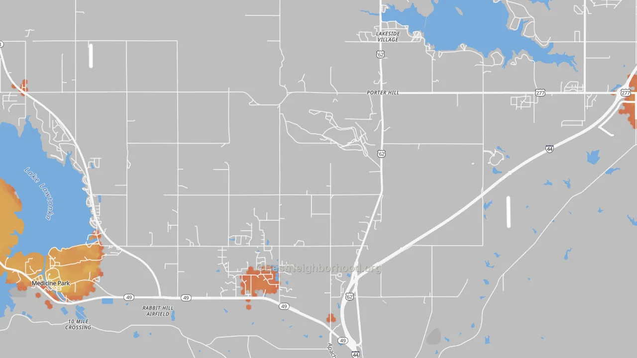 Bike Grade map of Porter Hill, OK