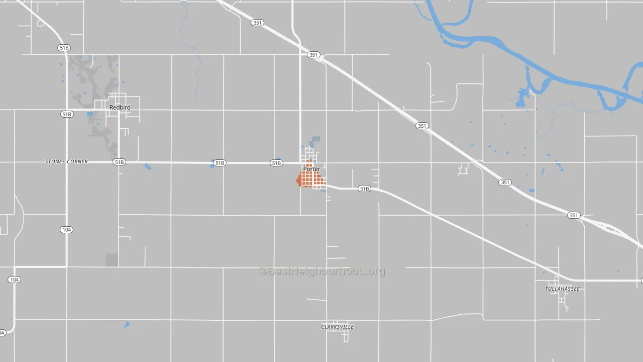 Bike Grade map of Porter, OK