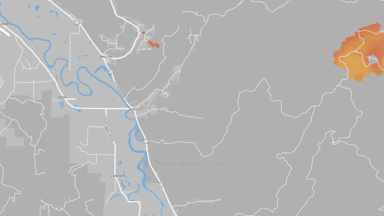 Bike Grade map of Porter, WA