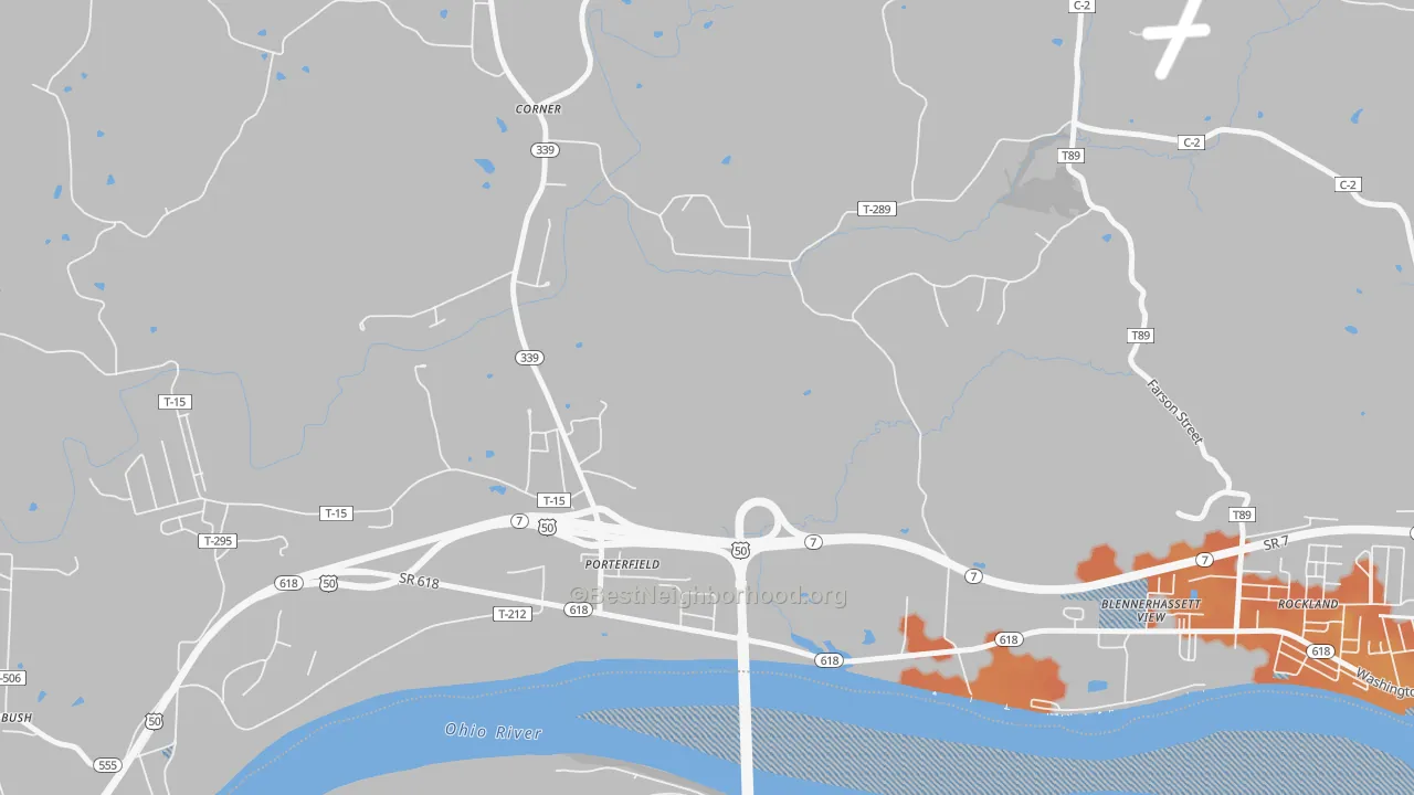 Bike Grade map of Porterfield, OH