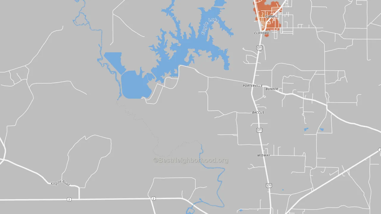 Bike Grade map of Porterville, LA