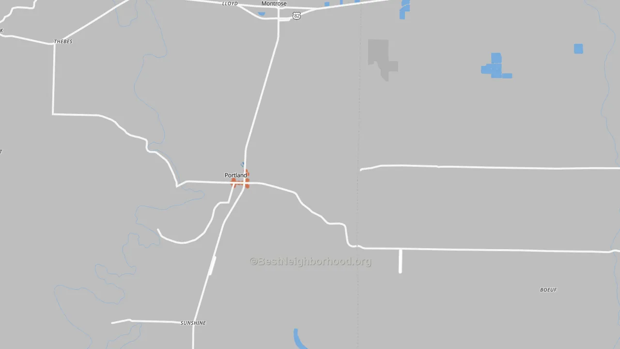 Bike Grade map of Portland, AR