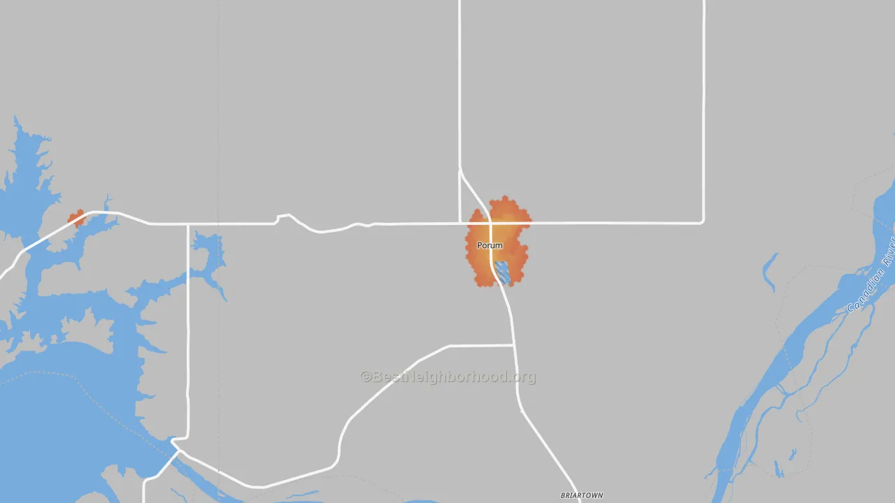 Bike Grade map of Porum, OK