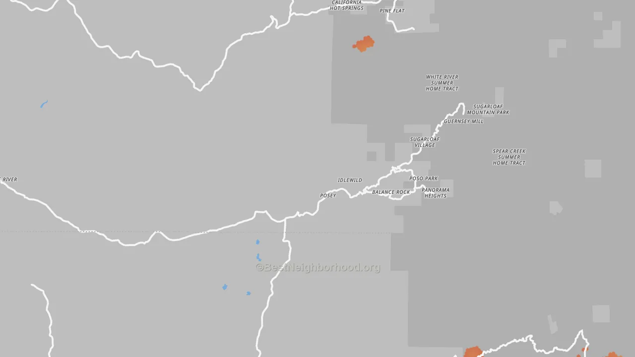 Bike Grade map of Posey, CA