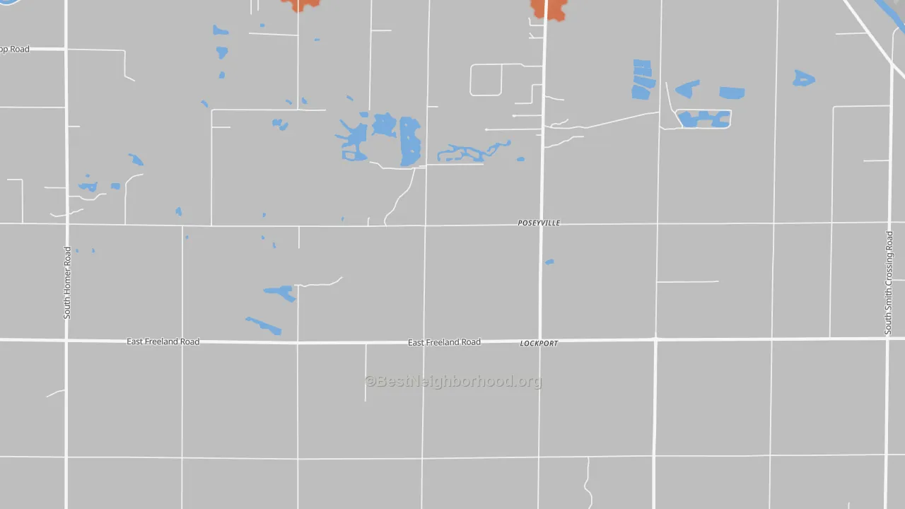 Bike Grade map of Poseyville, MI