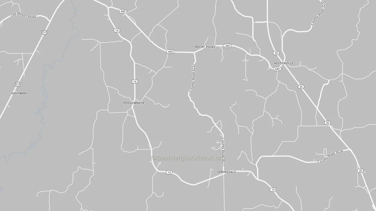 Bike Grade map of Possumneck, MS