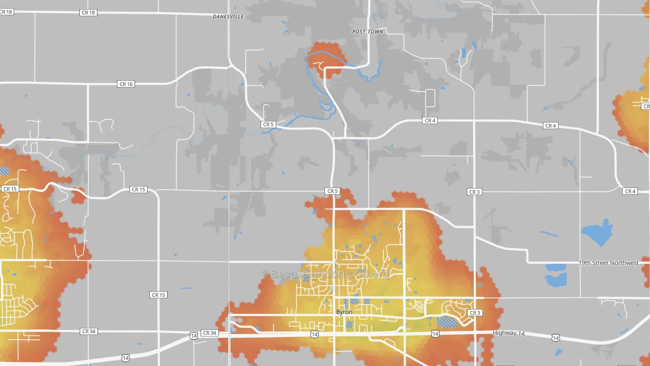 Bike Grade map of Post Town, MN
