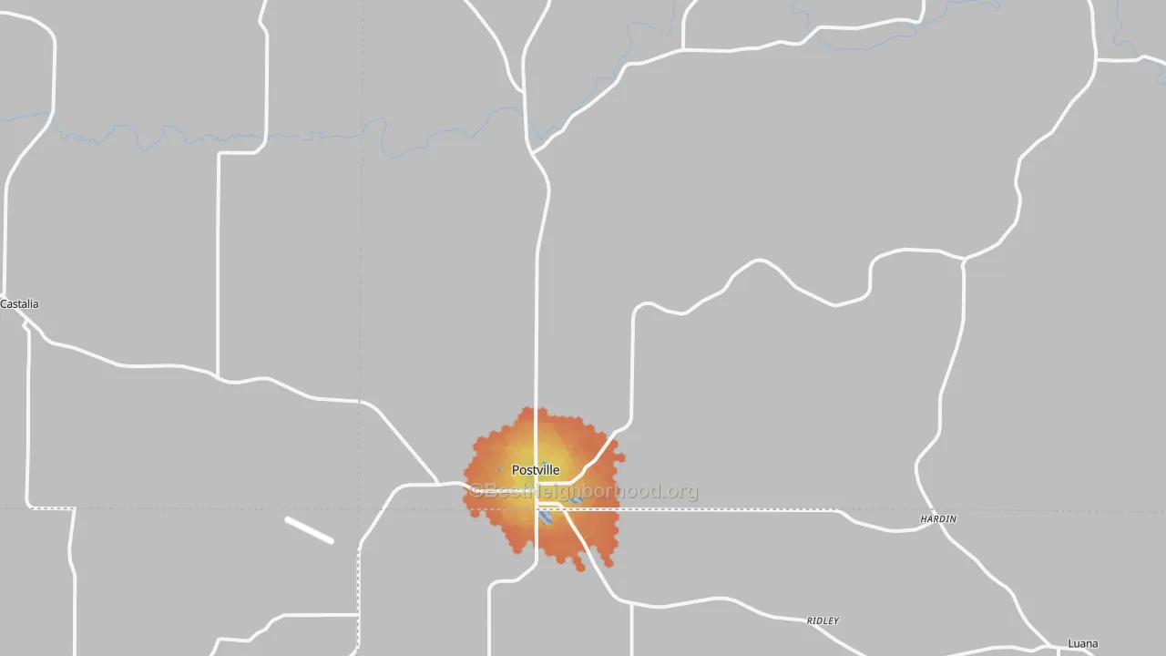 Bike Grade map of Postville, IA