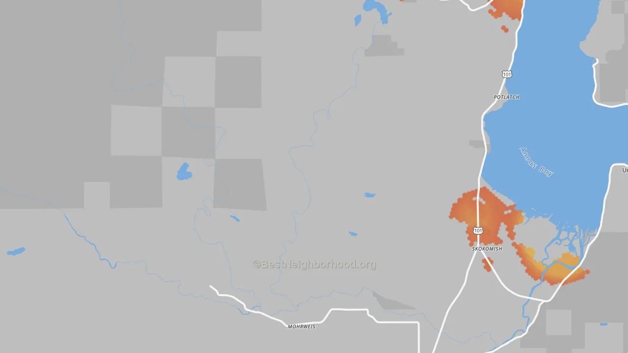 Bike Grade map of Potlatch, WA