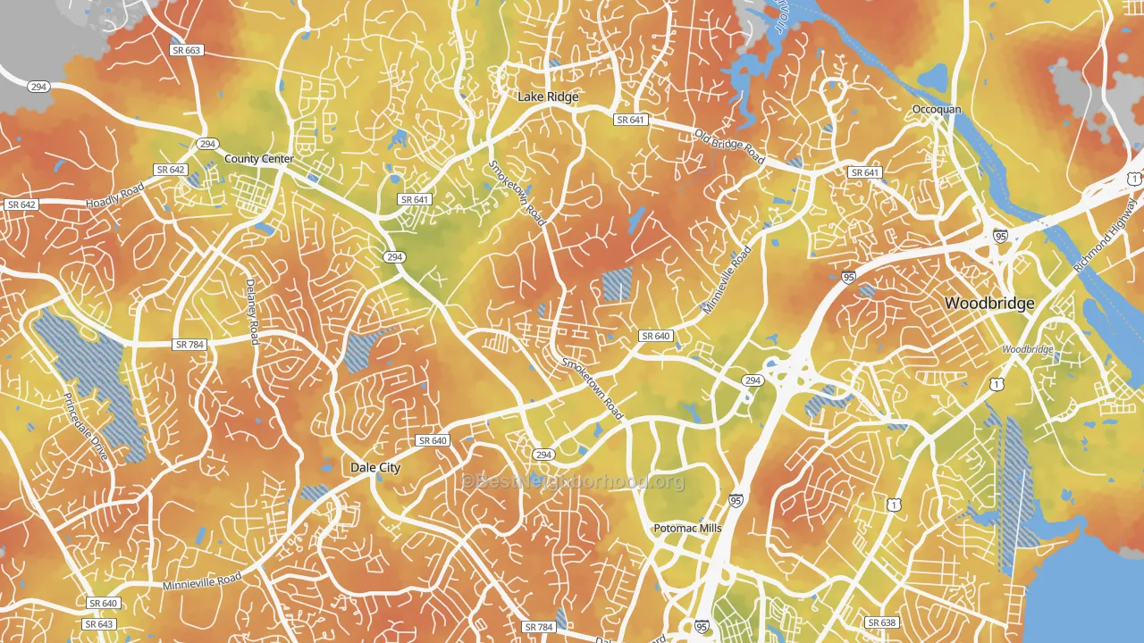 Bike Grade map of Potomac Mills, VA