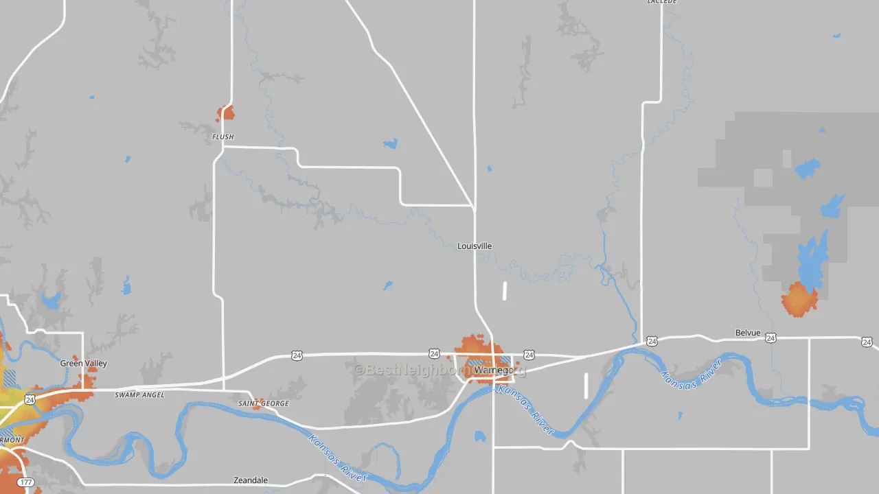 Bike Grade map of Pottawatomie County, KS
