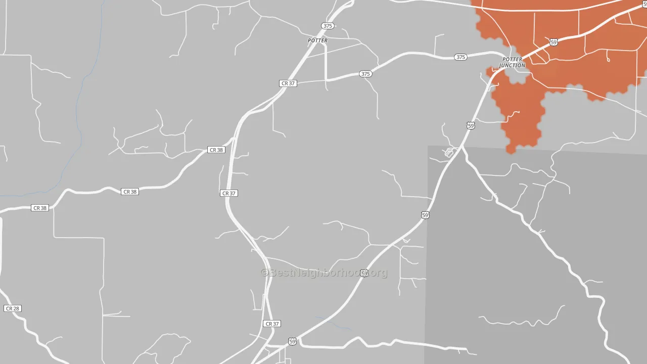 Bike Grade map of Potter, AR