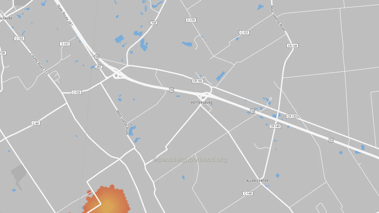 Bike Grade map of Pottersburg, OH