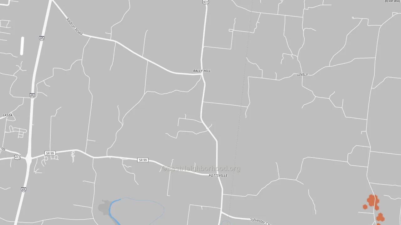 Bike Grade map of Pottsville, TN