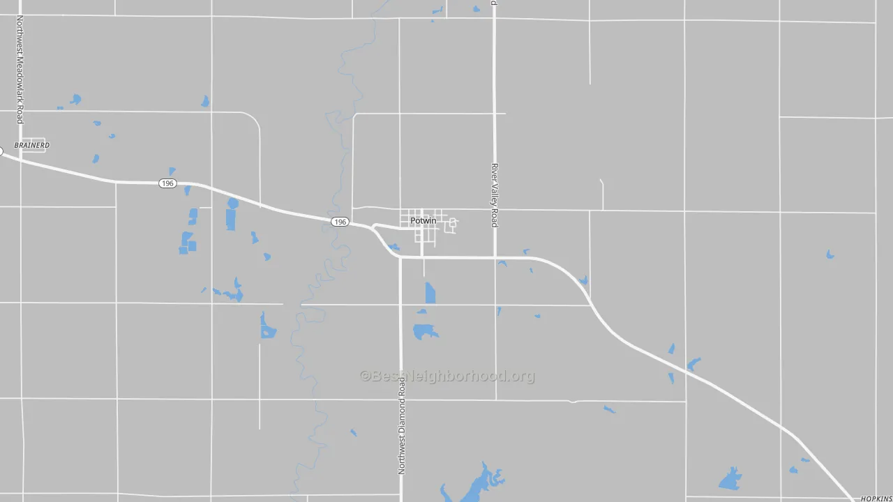 Bike Grade map of Potwin, KS