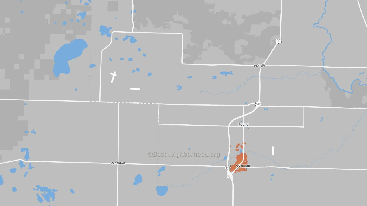 Bike Grade map of Pound, WI