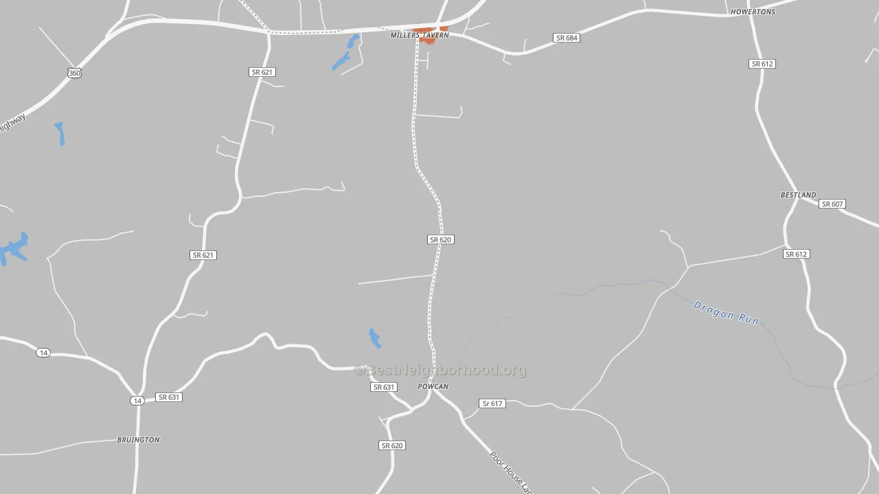 Bike Grade map of Powcan, VA