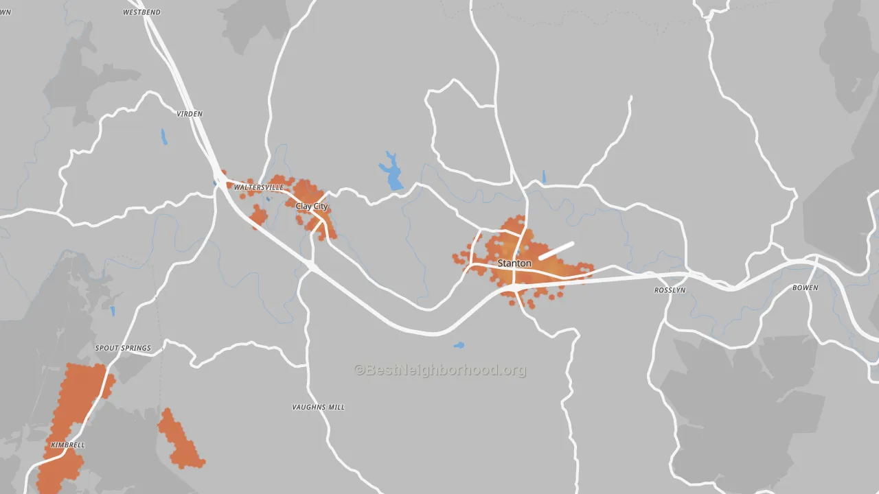 Bike Grade map of Powell County, KY