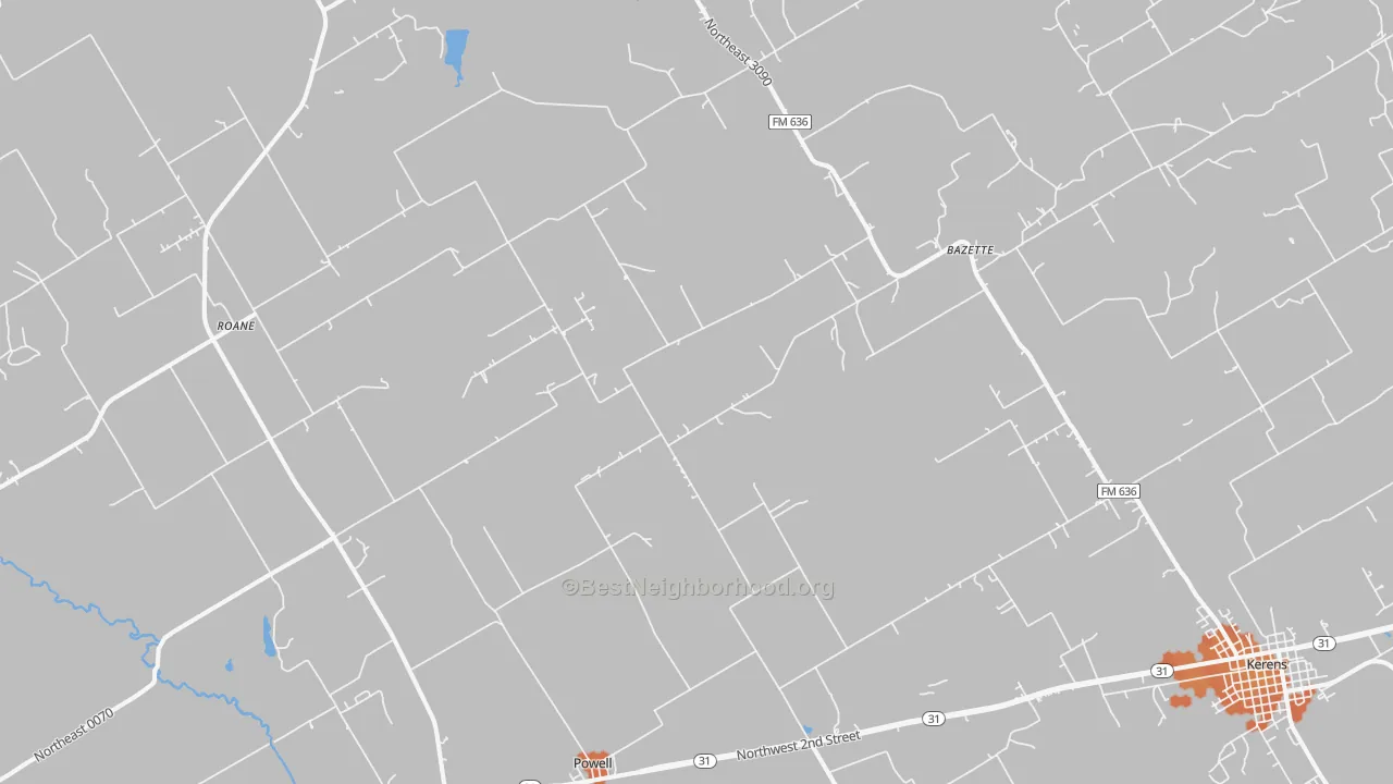 Bike Grade map of Powell, TX