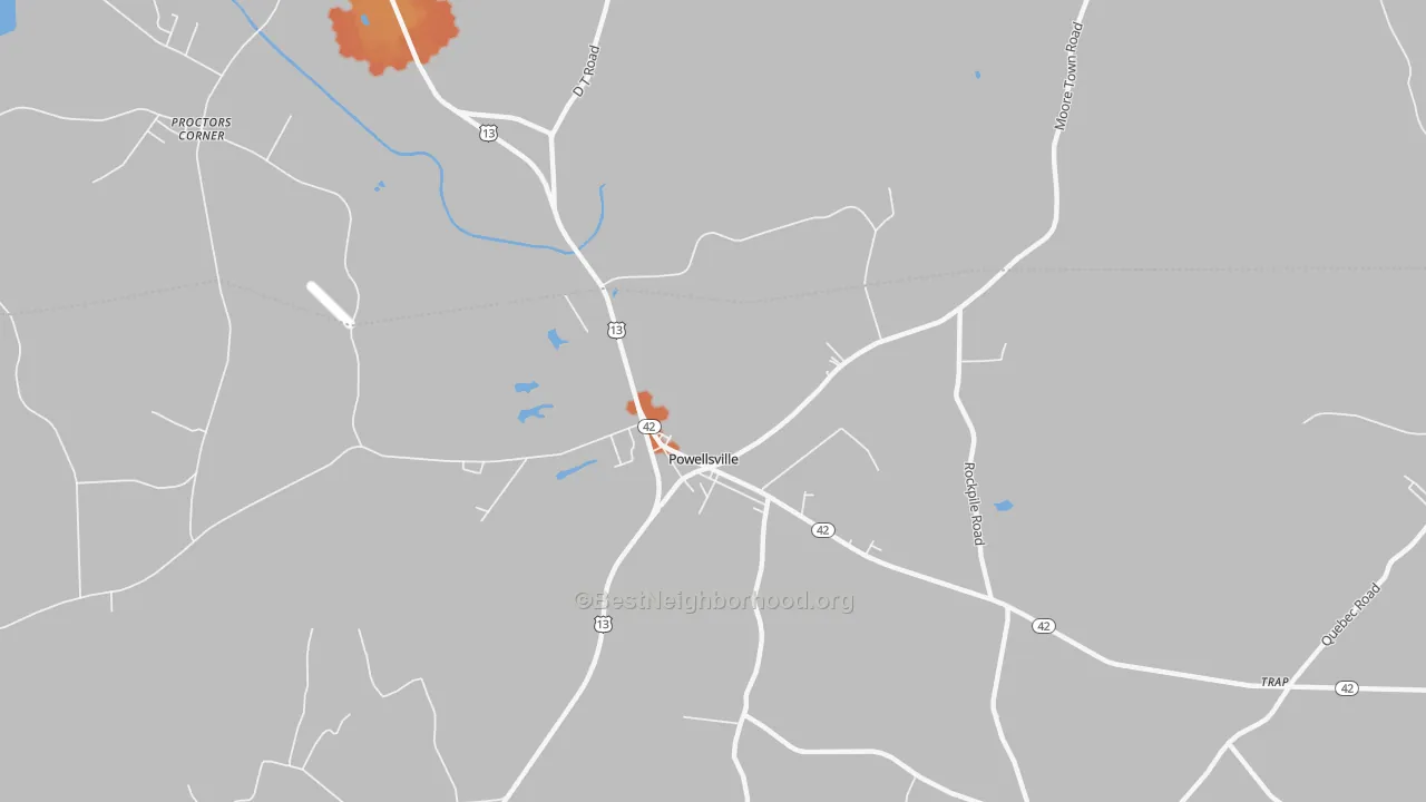 Bike Grade map of Powellsville, NC