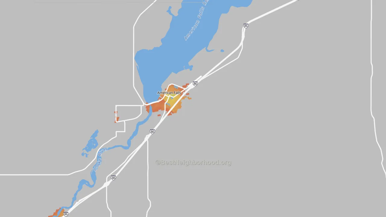Bike Grade map of Power County, ID