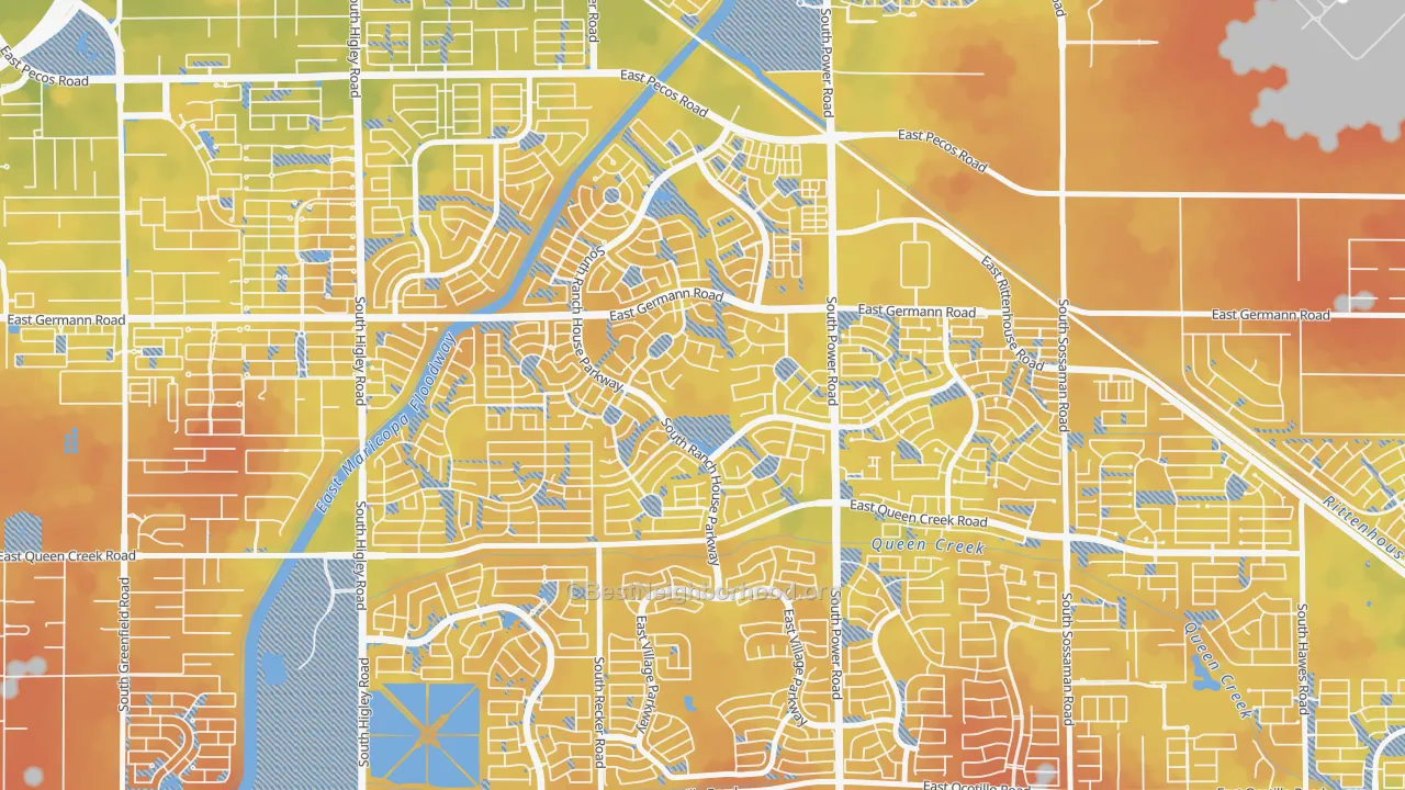 Bike Grade map of Power Ranch, Gilbert, AZ