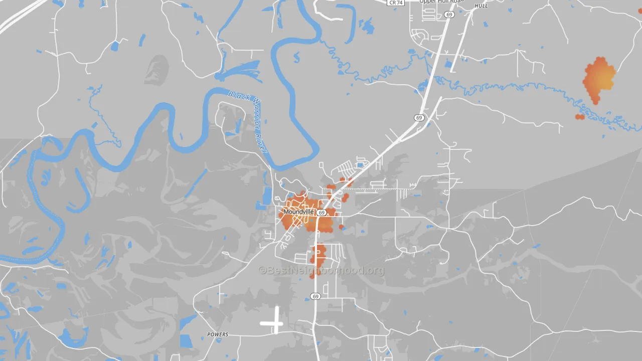 Bike Grade map of Powers, AL
