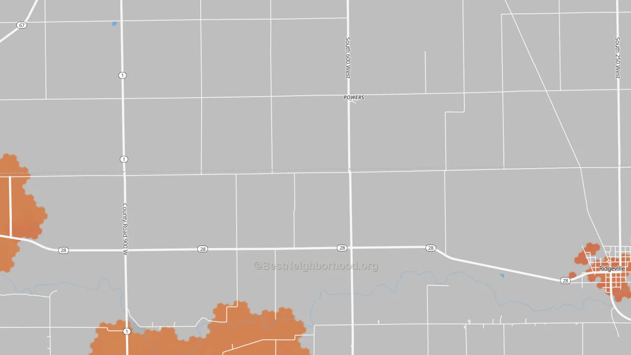 Bike Grade map of Powers, IN